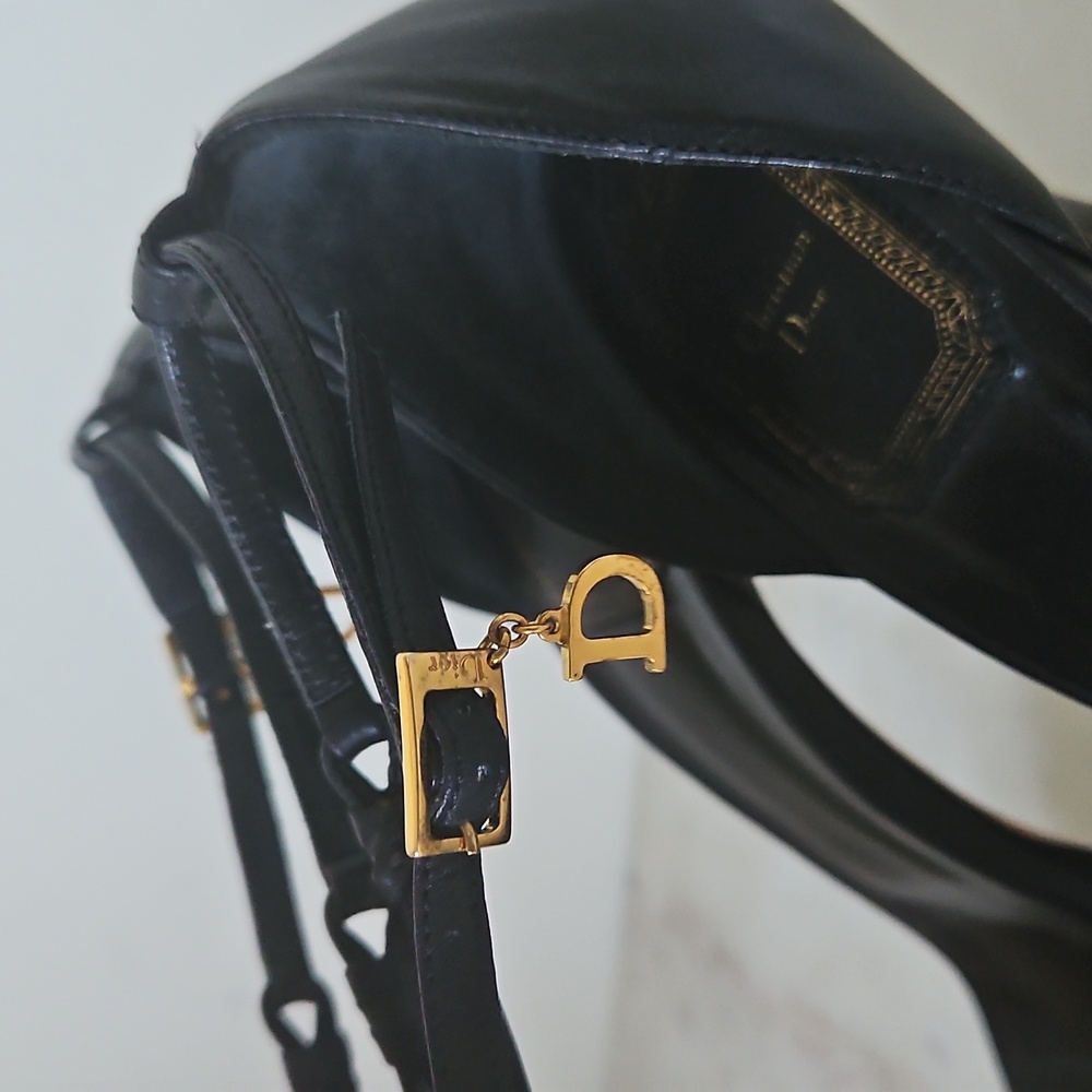 DIOR: Logo Charm And Ruffle Heels - Picture 2 of 10